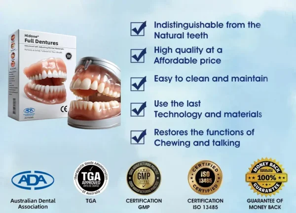 Hidone®Full Denture Set🦷Advanced Self-Adjusting Dental Materials💃💃 (⏰Limited time discount last 30 minutes⏰)