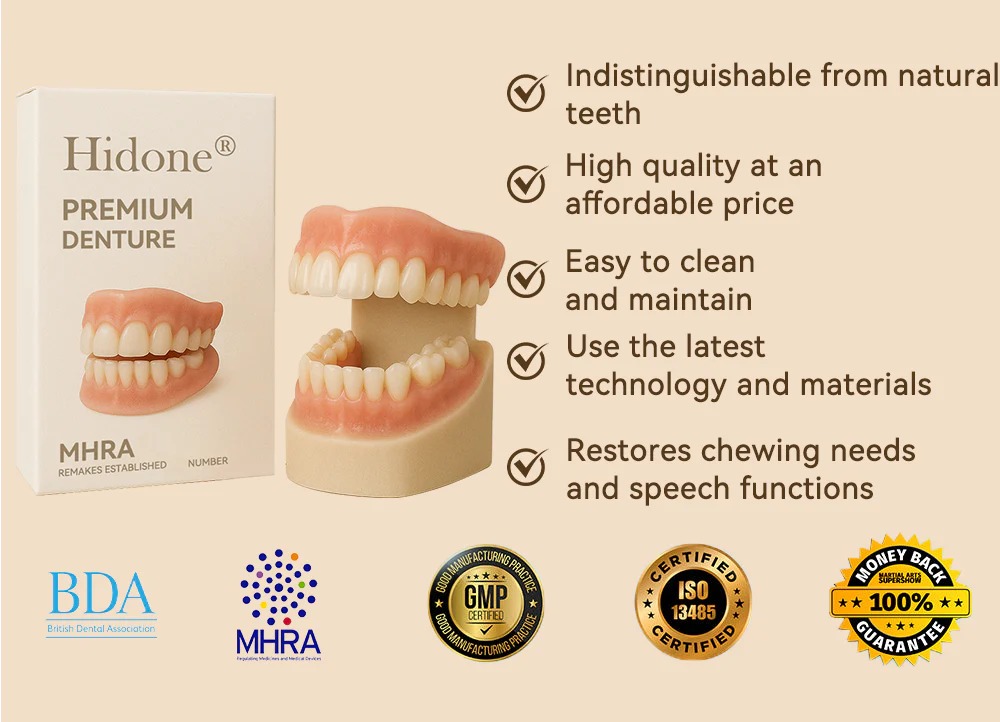 𝐇𝐢𝐝𝐨𝐧𝐞® 🐱‍🐉💦- 𝐏𝐫𝐞𝐦𝐢𝐮𝐦 𝐃𝐞𝐧𝐭𝐮𝐫𝐞- (✨Suitable for all mouth shapes, custom-made dentures for a perfect fit✨）