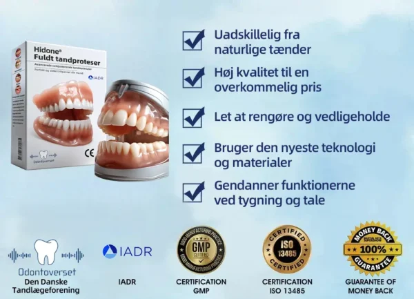 Hidone® Fuldt tandproteser Sæt 🦷🦷💃Avancerede selvjusterende tandlæge Materialer (⏰Begrænset tidsrabat sidste 30 minutter⏰)