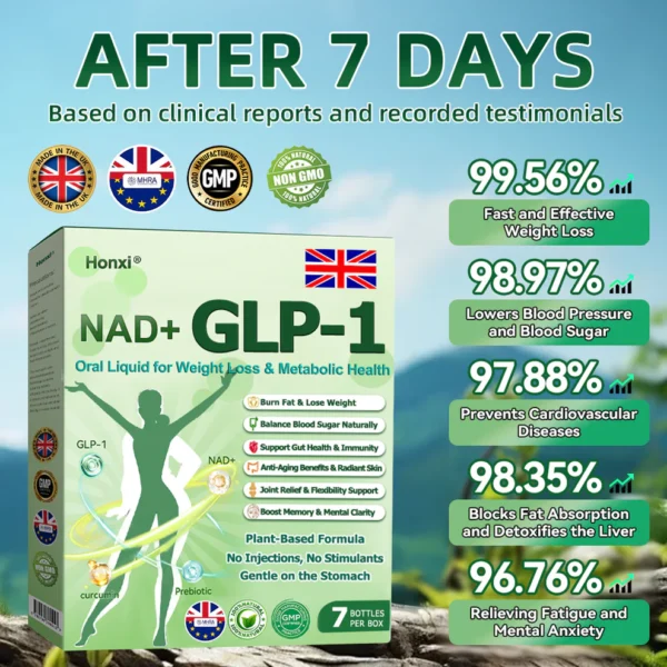 💖Official Store | Honxi® NAD+ GLP-1 Oral Liquid for Weight Loss & Metabolic Health (Just once a day, visible changes in 7 days) ✅ For obesity, cardiovascular health, diabetes, sleep apnea, gut health, joint issues, and more