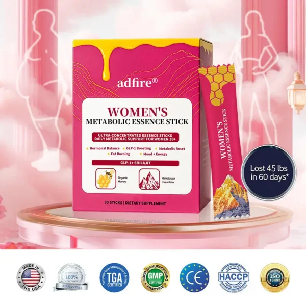 ADFIRE® BALANCE BURN BEAUTIFY WOMEN'S GLP-1+SHILAJIT+ ROYAL JELLY METABOLIC ESSENCE STICK